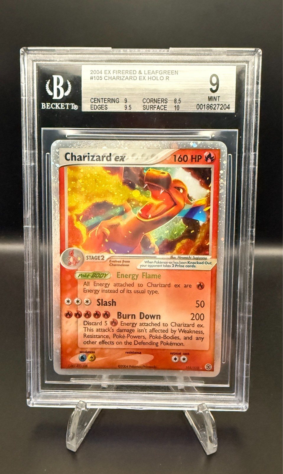 Charizard ex 105/112 Holo – BGS 9 Mint – Pokémon EX FireRed & LeafGreen (2004) – Photo 1