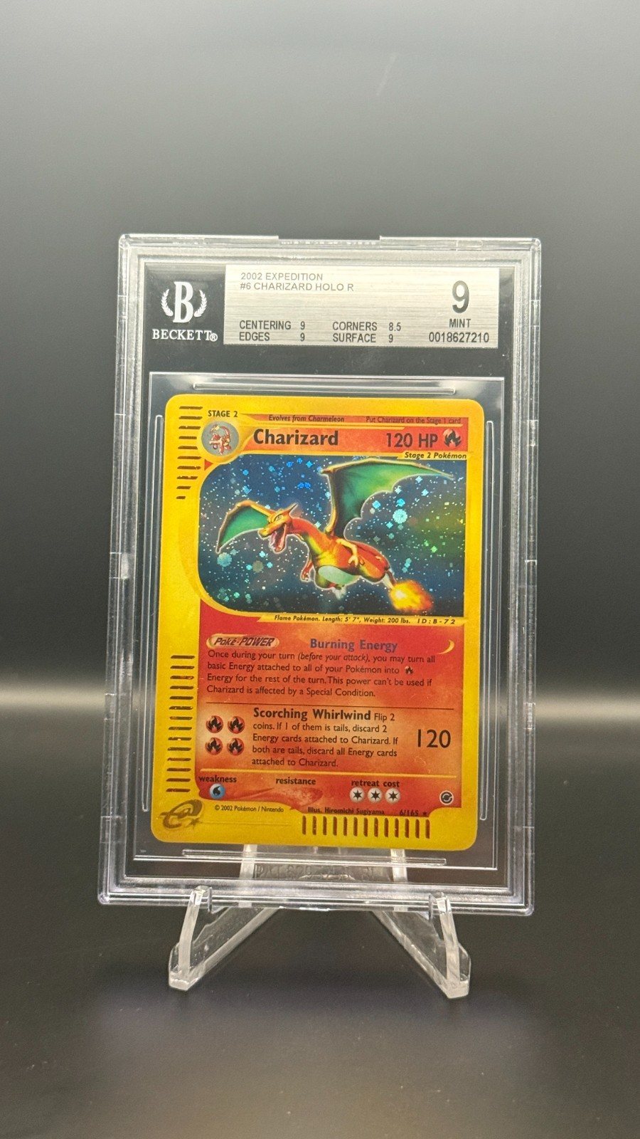 Charizard Holo 6/165 – BGS 9 Mint – Pokémon Expedition (2002) – Photo 1